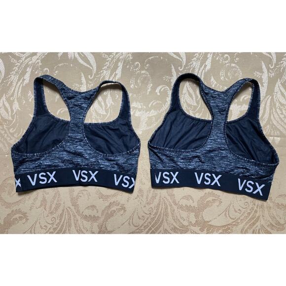 VSX Sport Victoria's Secret Sports Bras Medium Set of 2 Stretch Racerback Gray - Picture 3 of 7